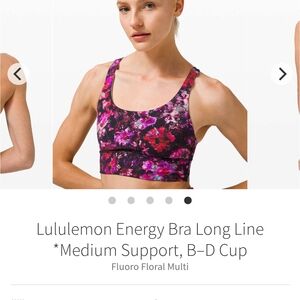 Lululemon Energy Longline Sports Bra - Medium Support